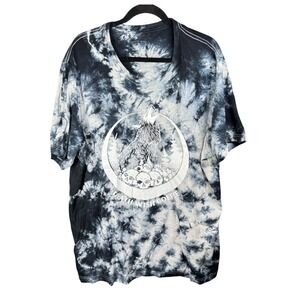 Death Wish Coffee Shirt Mens 3XL Lone Wolf Tie Dye Skull Paw Prints